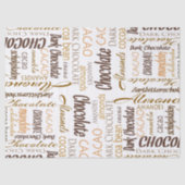 チョコレート、アーモンド、ダークチョコレートワードコラージュ 薄葉紙 (正面)