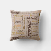 チョコレート、アーモンド、ダークチョコレート文字デザイン クッション (裏面)