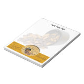 チョコレート、アーモンド、ダークチョコレート文字デザイン ノートパッド (回転)