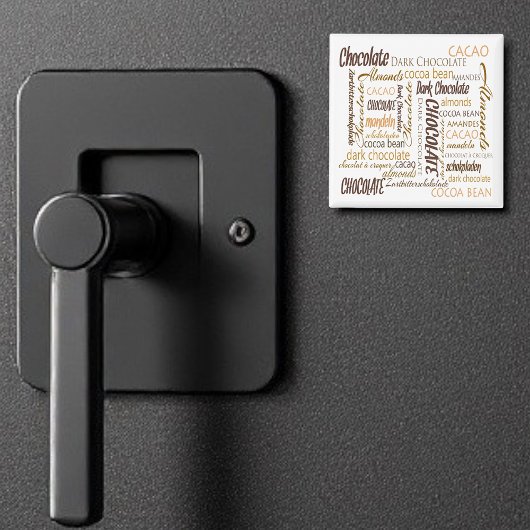 チョコレート、アーモンド、ダークチョコレート文字デザイン マグネット