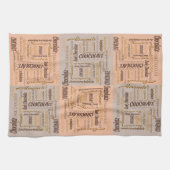 チョコレート、アーモンド、ダークチョコレ文字デザインート キッチンタオル (横)