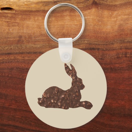 チョコレート、イースターラビットボタンキーリング キーホルダー (正面)