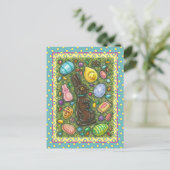 チョコレート·イースター·バニー,雛,卵,ゼリー豆 シーズンポストカード (スタンド正面)