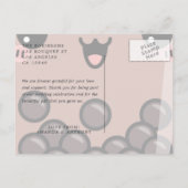 チョコレート ウォーターカラー フラワーの結婚式のお礼ポスト ポストカード (裏面)