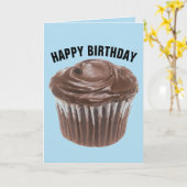 チョコレート カップケーキ 誕生日カード カード (黄色い花)
