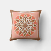 チョコレート、キャラメル、サンゴのマンダラパターン クッション (裏面)