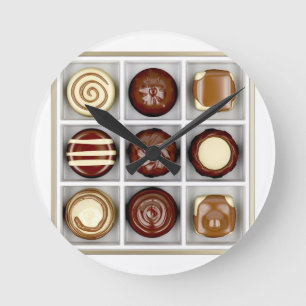 チョコレート・キャンディが付いている箱 ラウンド壁時計