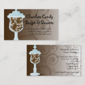 チョコレート・キャンディのビュッフェのバー、菓子の壷 名刺 (正面/裏面)