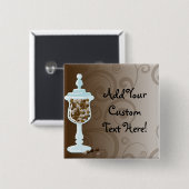 チョコレート・キャンディのビュッフェのバー、菓子の壷 缶バッジ (正面&裏面)