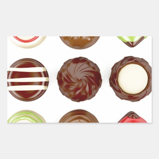 チョコレート・キャンディの選択 長方形シール (正面)