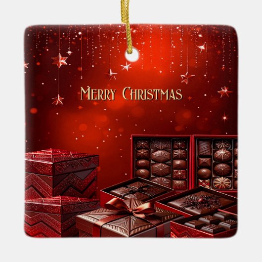 チョコレート+キャンディー+クリスマス+ホリデー+オーナメント セラミックオーナメント (正面)