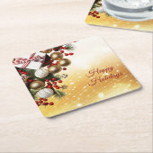 チョコレート キャンディー クリスマス ホリデー 紙 コースター (アングル)