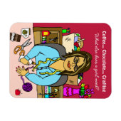 チョコレート、クラフト、コーヒーハンドおもしろいドロー マグネット (横)