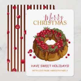 チョコレート クランベリー バントケーキ メリークリスマス シーズンカード