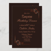 チョコレート&クリームサプライズ60th誕生日ディナー 招待状 (正面/裏面)