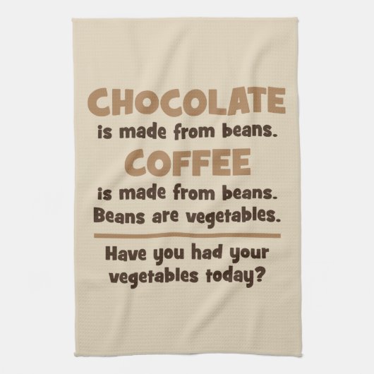 チョコレート、コーヒー、豆、野菜-ノベルティ キッチンタオル (縦)