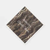 チョコレート ゴールド スワール フラワー ブライダル シャワー スタンダードランチョンナプキン (角)