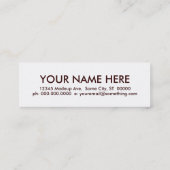 チョコレート. スキニー名刺 (裏面)