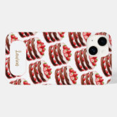 チョコレート ストロベリー ケーキ おもしろ フード系 名前入れ Case-Mate iPhoneケース (裏面 (横))