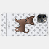 チョコレート+スムースコート+チワワ+漫画の犬+名前 Case-Mate iPhoneケース (裏面(横))