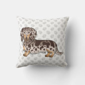 チョコレート&タンダリンゴロングヘアダシュント&ポーズ クッション (裏面)