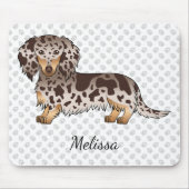 チョコレート&タンダリンゴロングヘアダシュント&名前 マウスパッド (正面)