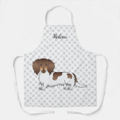 チョコレート&タンピエバルドロロングヘアダシュント&名前 エプロン (正面)
