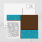 チョコレート/ティール（緑がかった色）2写真テンプレート ポストカード (正面/裏面)