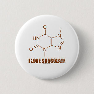 チョコレート（テオブロミン化学分子）が大好き 缶バッジ