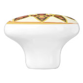 チョコレート、テラコッタと錆のマンダラパターン セラミックノブ (側面)