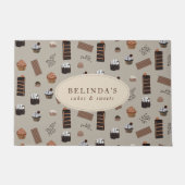 チョコレート テーマのパン屋さん Chef カスタム名 ドアマット (正面)