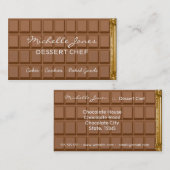 チョコレート・バーのデザートのシェフの名刺 名刺 (正面/裏面)