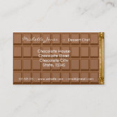 チョコレート・バーのデザートのシェフの名刺 名刺 (裏面)