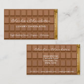 チョコレート・バー贅沢なチョコレート店の名刺 名刺 (正面/裏面)