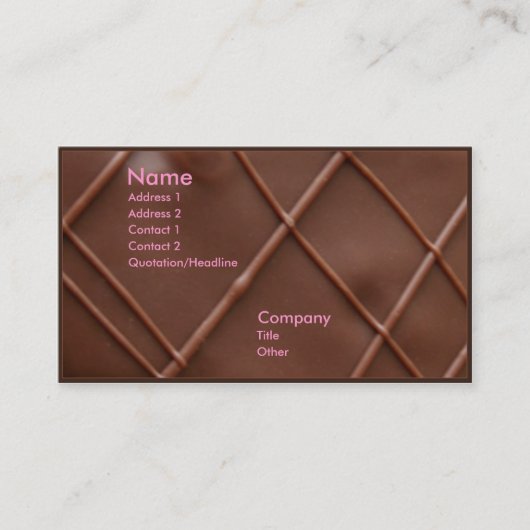 チョコレート・バー 名刺 (正面)