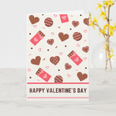 チョコレート&ビスケット ハッピーバレンタインデー カード (黄色い花)