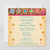 チョコレート ブラウン イエロー パッチワーク キルト ブロック アート 招待状 (裏面)