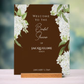 チョコレート ブラウン ホワイト ハイドランジア シャワーのご案内 アクリルサイン (ニュートラル)