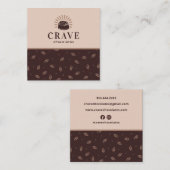 チョコレート、ベーカリー、スイーツショップカスタマイズ スクエア名刺 (正面/裏面)