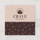 チョコレート、ベーカリー、スイーツショップカスタマイズ スクエア名刺 (正面)