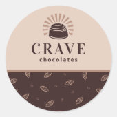 チョコレート、ベーカリー、スイーツショップカスタマイズ ラウンドシール (正面)