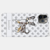 チョコレート・マール・スムースコート・チワワの犬と名前 Case-Mate iPhoneケース (裏面(横))