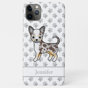 チョコレート・マール・スムースコート・チワワの犬と名前 iPhone 11 PRO MAXケース