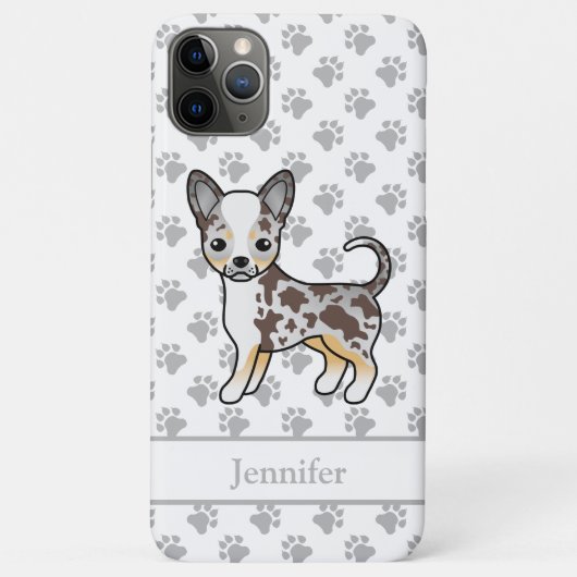 チョコレート・マール・スムースコート・チワワの犬と名前 Case-Mate iPhoneケース (裏面)