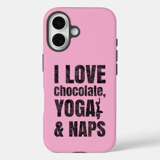 チョコレート、ヨガ、昼寝が大好き | iPhoneケース Case-Mate iPhoneケース (裏面)