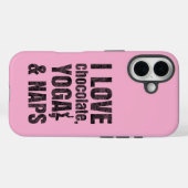 チョコレート、ヨガ、昼寝が大好き | iPhoneケース Case-Mate iPhoneケース (裏面 (横))
