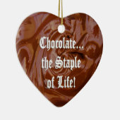 チョコレート　ライフの主食　ハートオーナメント セラミックオーナメント (右)