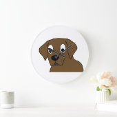 チョコレート・ラブラダー・アニメ ラージ壁時計 (ホーム)