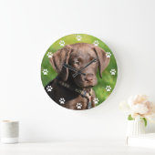 チョコレート・ラボ・パッピー・ドッグ ラージ壁時計 (ホーム)