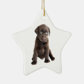 チョコレート·ラボ·パピー セラミックオーナメント (右)